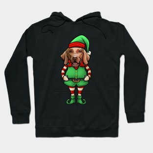 Funny Vizsla Christmas Elf Hoodie